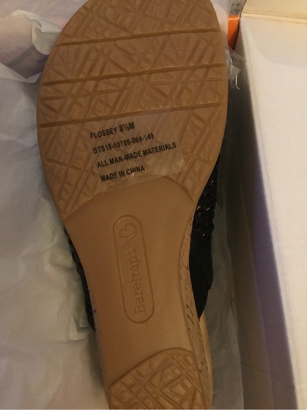 BareTraps Black Flossey Wedge Slide Sandal NIB - Picture 6 of 7